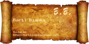Bartl Bianka névjegykártya